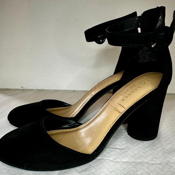 LC Lauren Conrad Memory Foam Women's High Heel Shoes-Black -SZ 9-AC075 - Picture 2 of 6